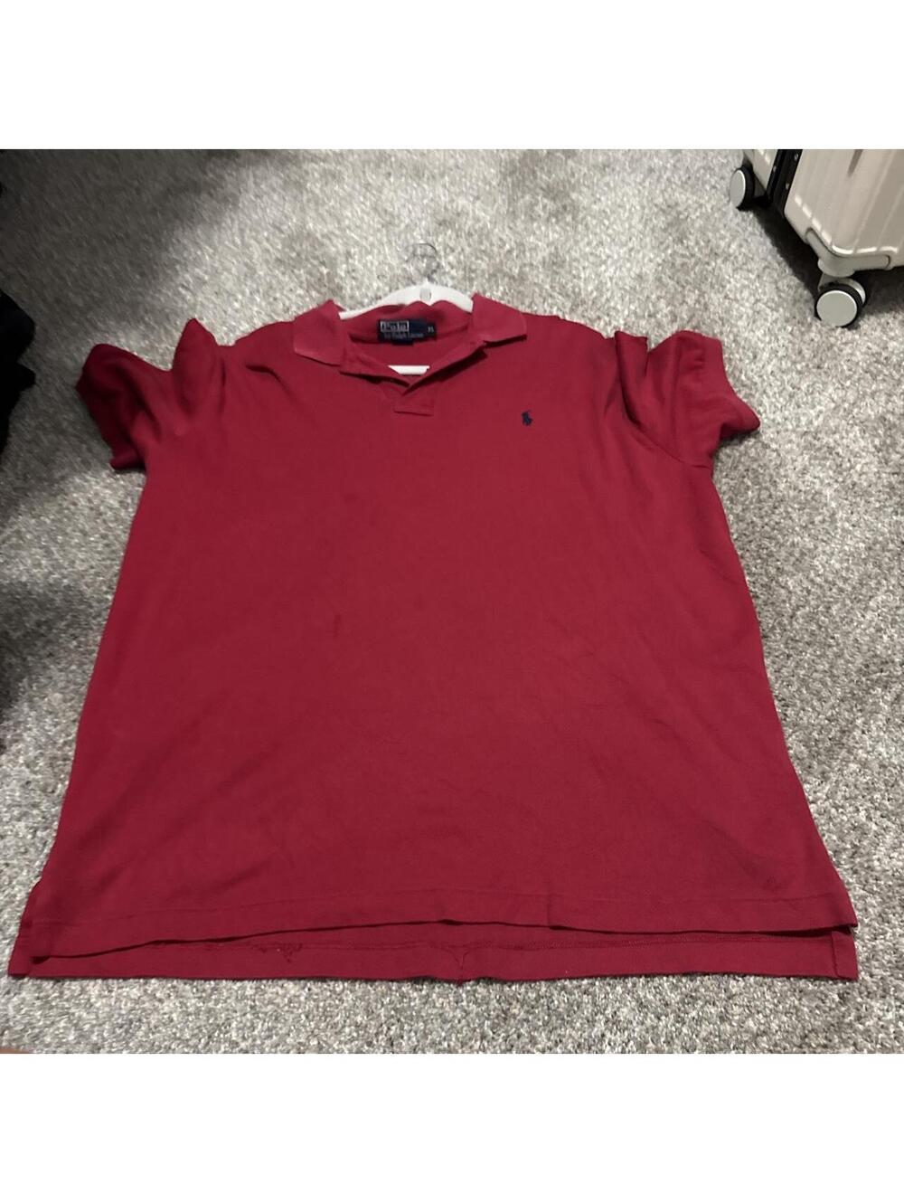 Polo Ralph Lauren Men's Red and Burgundy Polo-shirt
